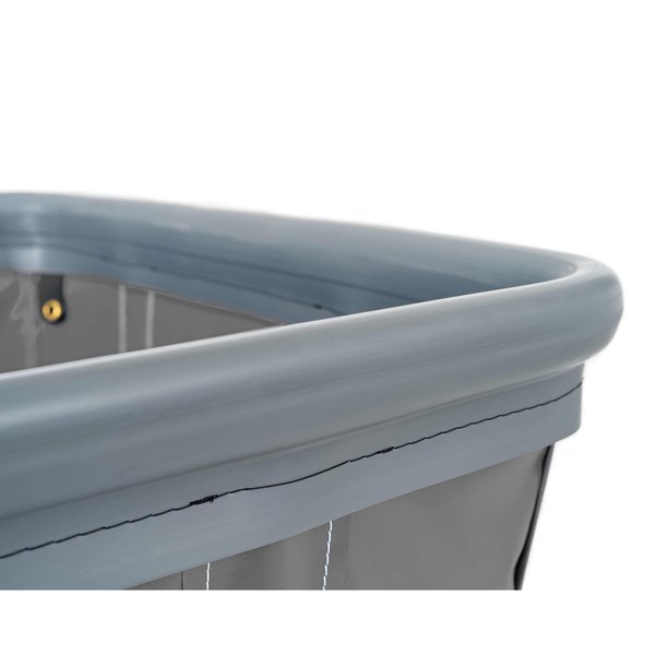 Vinyl Basket Truck with Air Cushion Bumper and Steel Base, 20 Bushel, Gray