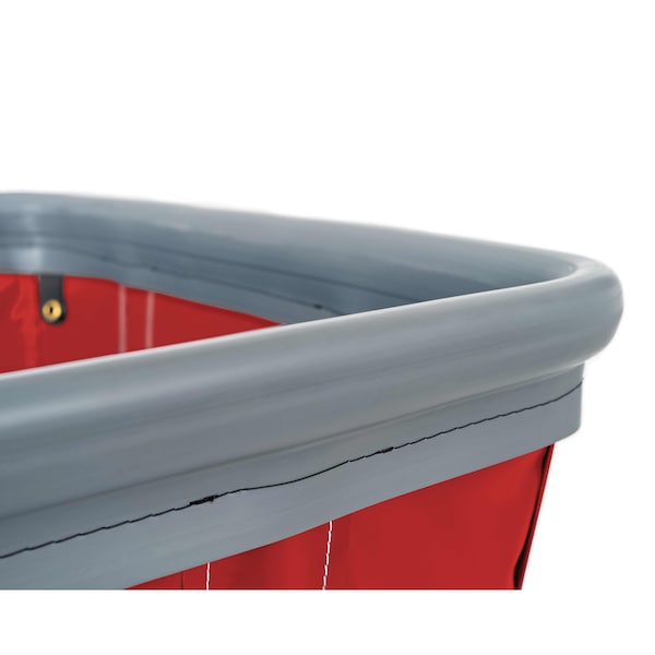 Vinyl Basket Truck with Air Cushion Bumper and Steel Base, 18 Bushel, Red