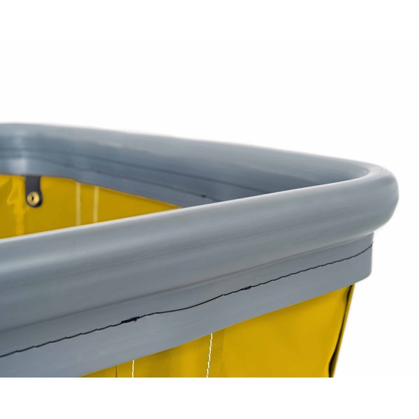 Vinyl Basket Truck with Air Cushion Bumper and Steel Base, 10 Bushel, Yellow