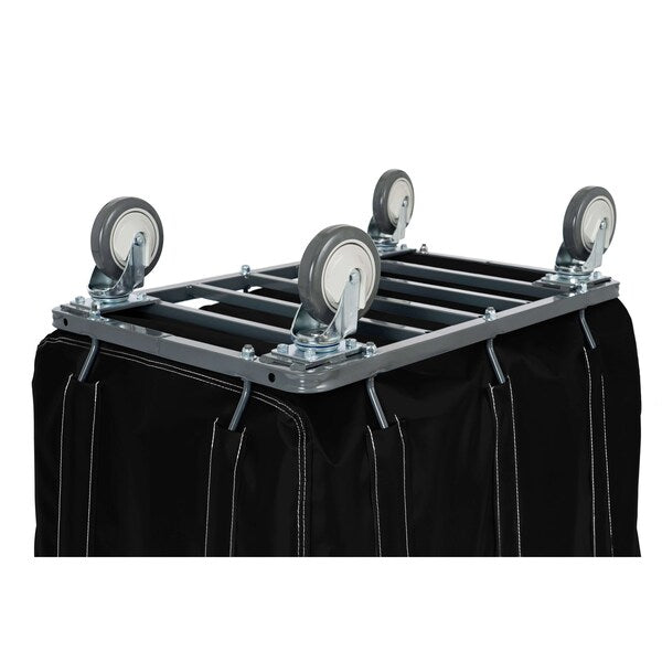 Vinyl Basket Truck with Steel Base, 6 Bushel, Black