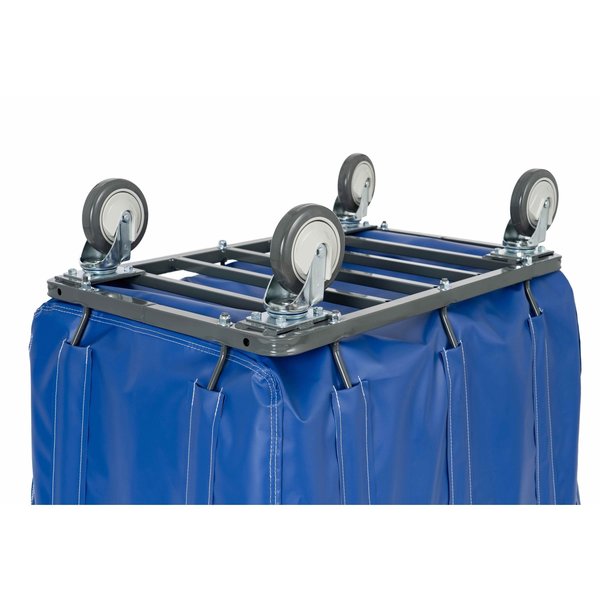 Vinyl Basket Truck with Steel Base, 10 Bushel, Blue