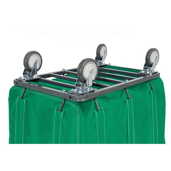 Vinyl Basket Truck with Air Cushion Bumper and Steel Base, 10 Bushel, Forest Green