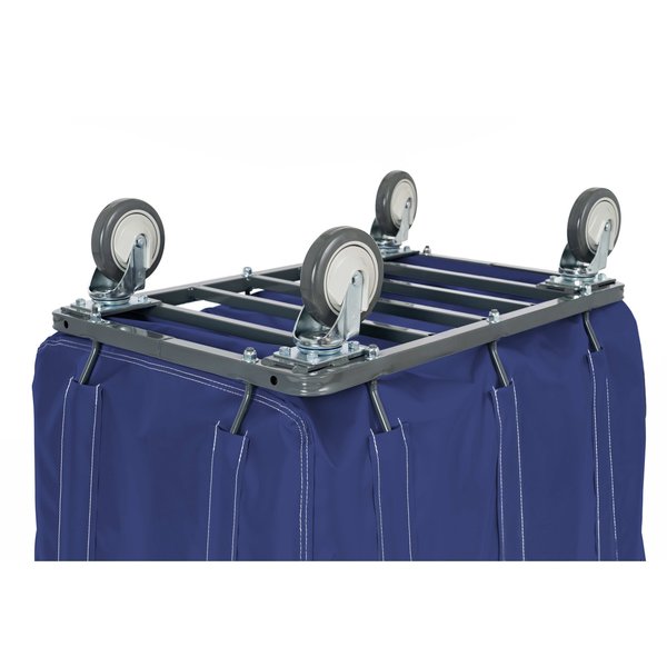 Vinyl Basket Truck with Air Cushion Bumper and Steel Base, 18 Bushel, Navy