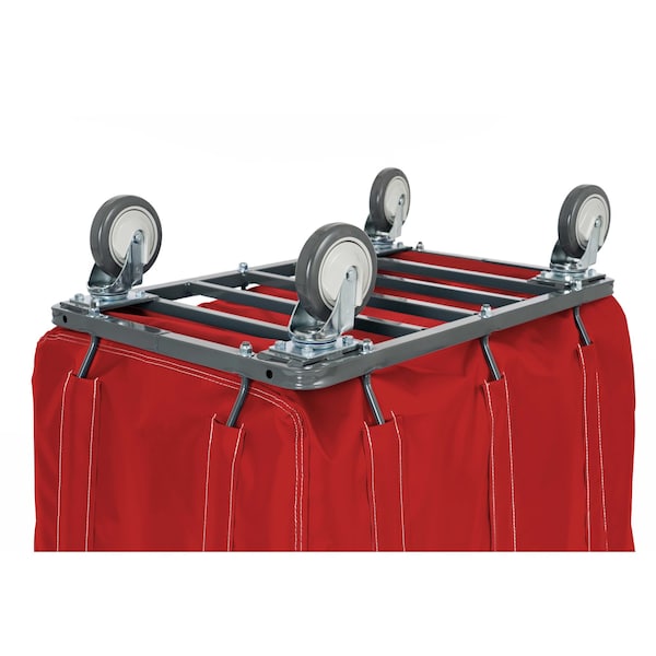 Vinyl Basket Truck with Steel Base, 20 Bushel, Red