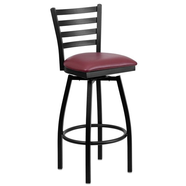 Restaurant Stool, Ladder Back, Burg Seat