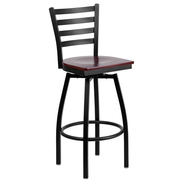 Restaurant Stool, Ladder Back, Mah Seat, Material: Wood