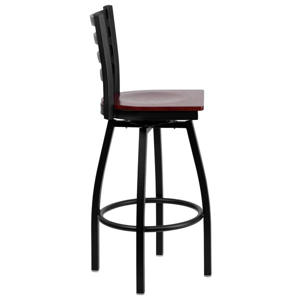 Restaurant Stool, Ladder Back, Mah Seat, Material: Wood