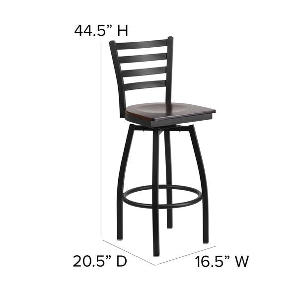 Restaurant Stool, Ladder Back, Wal Seat