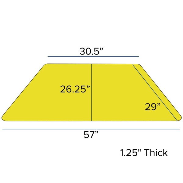 Trapezoid Table, Trapezoid, Lckng Casters, Yl, 30