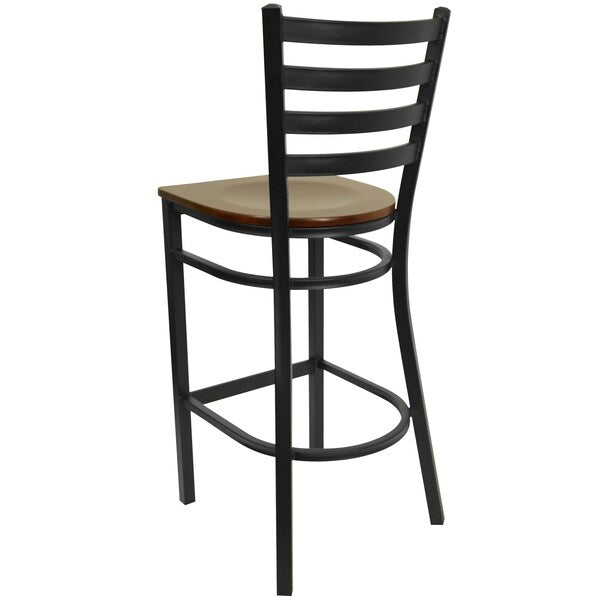 Restaurant Stool, Ladder Back, Mah Seat, Seat Height Range: 29