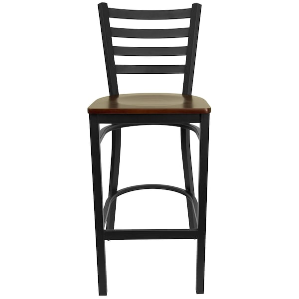 Restaurant Stool, Ladder Back, Mah Seat, Seat Height Range: 29