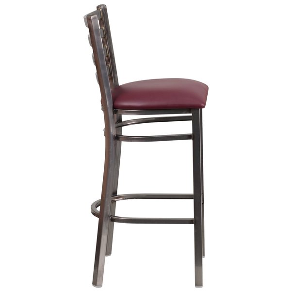 Barstool, Ladder Back, Clr w/Burgundy Sea