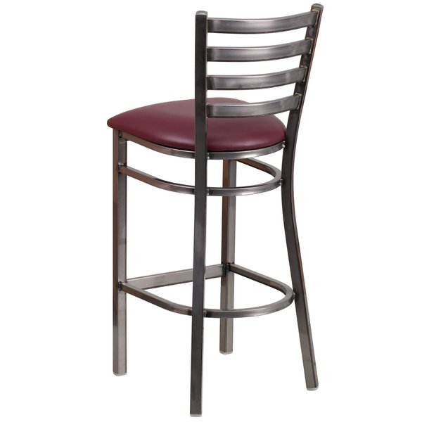 Barstool, Ladder Back, Clr w/Burgundy Sea