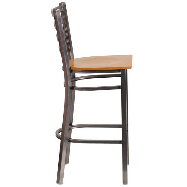 Barstool, Ladder Back, Clr w/Natural Seat