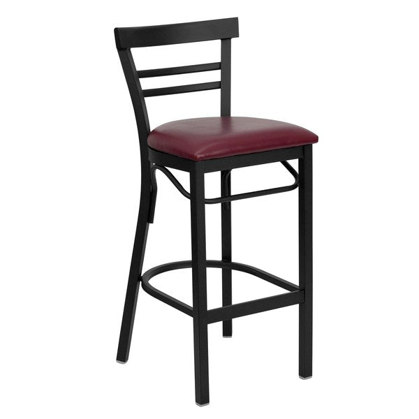 Restaurant Stool, Ladder Back, Burg Seat