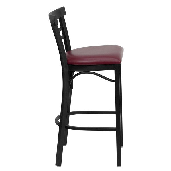Restaurant Stool, Ladder Back, Burg Seat
