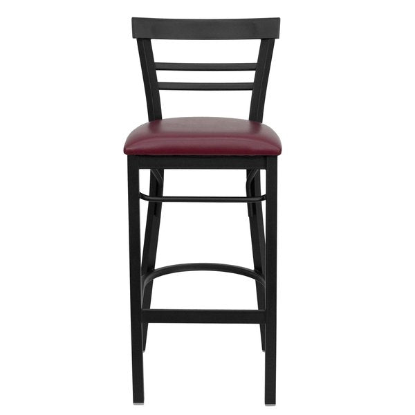 Restaurant Stool, Ladder Back, Burg Seat
