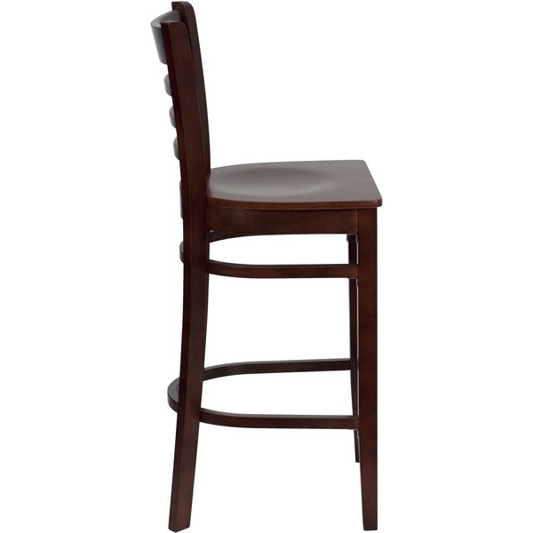 Barstool, Ladder Back, Mahogany Wood