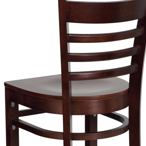 Barstool, Ladder Back, Mahogany Wood