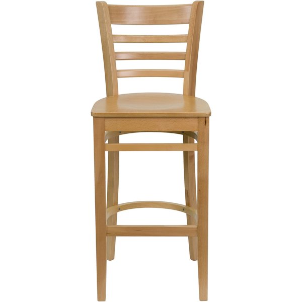 Barstool, Natural Wood, Ladder Back