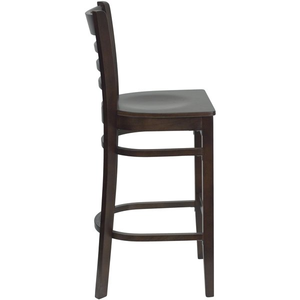 Wood Barstool, Walnut, Ladder Back