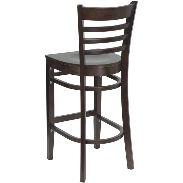 Wood Barstool, Walnut, Ladder Back