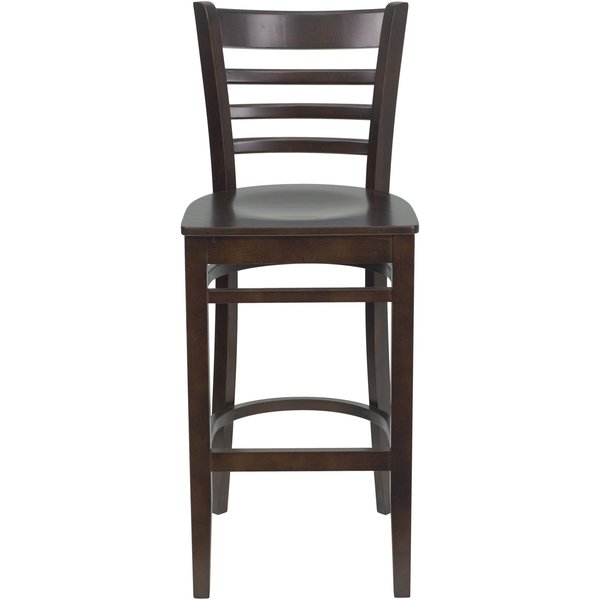 Wood Barstool, Walnut, Ladder Back