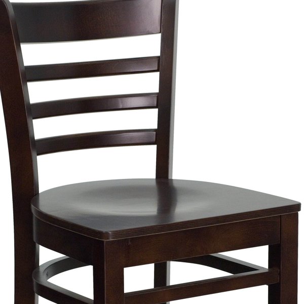 Wood Barstool, Walnut, Ladder Back