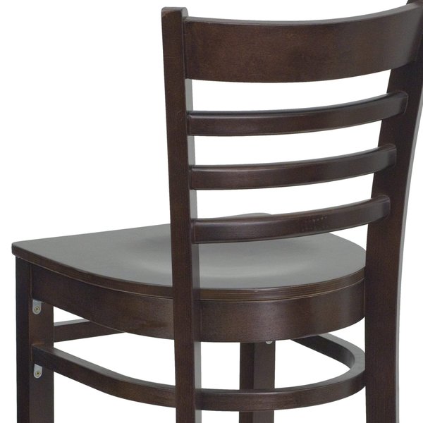Wood Barstool, Walnut, Ladder Back