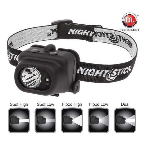 Industrial Headlamp, LED, Black, Lumens: 180/100(Spotlight), 140/80(Floodlight), 200/115(Dual-Light)