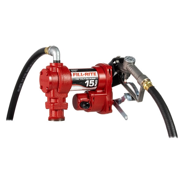 Fuel Transfer Pump, 115VAC, 15 GPM, 1/6 HP, Cast Iron, 1 in. NPT Inlet