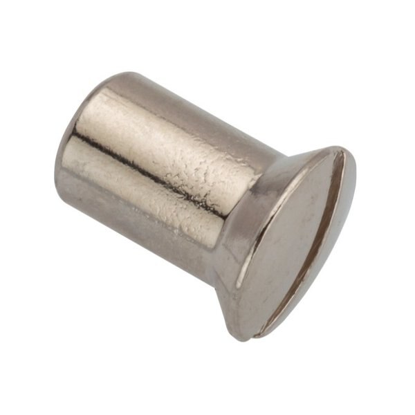 Barrel Nut, #8-32, 7/16 in Brl Lg, 1/4 in Brl Dia, Brass Nickel Plated