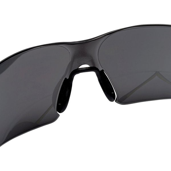 Safety Glasses, Wraparound Gray Polycarbonate Lens, Anti-Fog