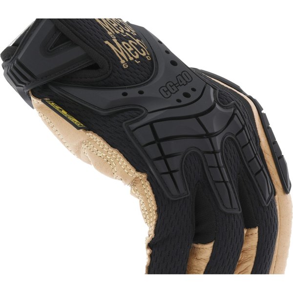 Mechanics Gloves, L, Black/Yellow, Single Layer, Spandex