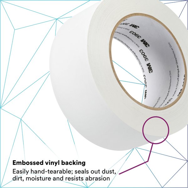 Duct Tape, 2 x 50 yd, 6.5 mil, White, Vinyl