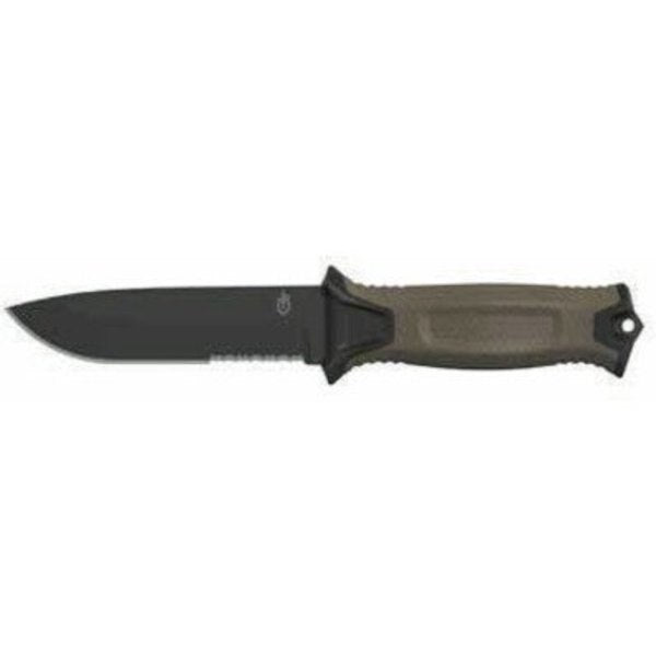 Fixed Blade Knife, Serrated, 4-13/16 in.