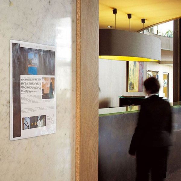 Sign Holder, 11-9/16 in. H, Adhesive, PK5