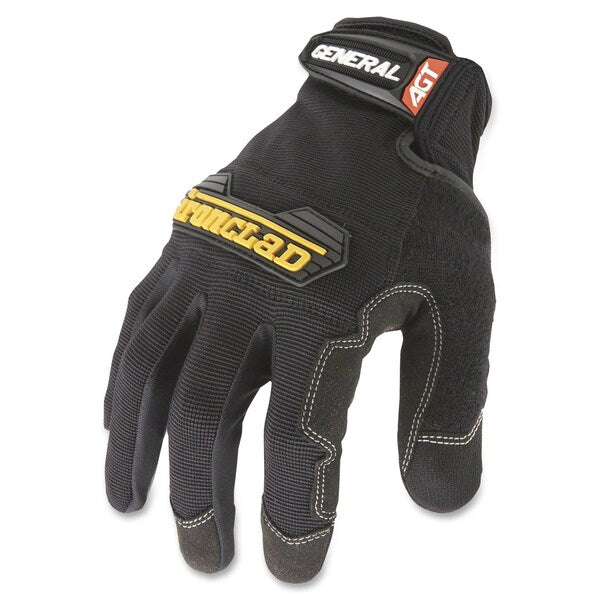 Mechanics Gloves, M, Black, Single Layer Seamless with Sewn Duraclad(TM) Patches
