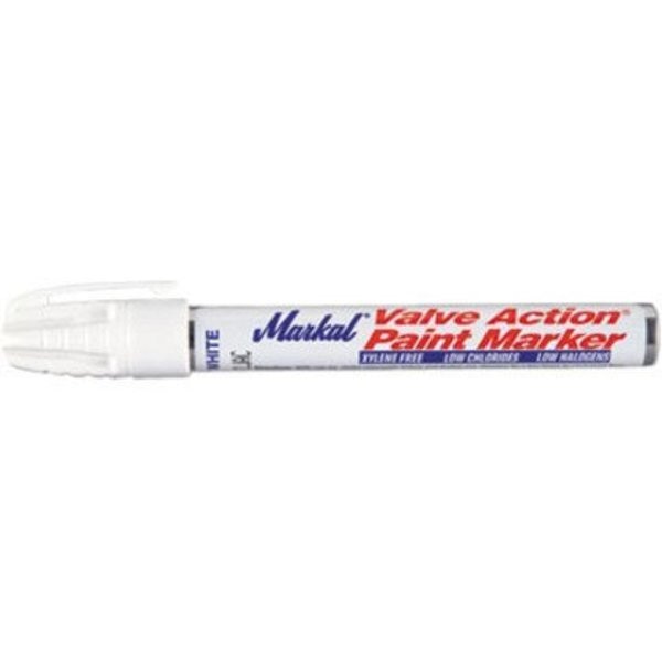 Permanent Valve Action Paint Marker, Medium Tip, White Color Family, Paint