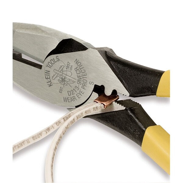 9 3/8 in Linemans Plier High Leverage w/ Wire Crimper, Steel