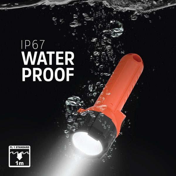 Orange No Led Industrial Handheld Flashlight, AA, 40 lm