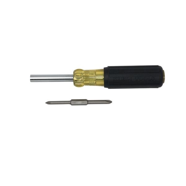Multi-Bit Screwdriver, 1/4 in, 5/16 in Drive Size, Phillips, Slotted Style, 4-Piece