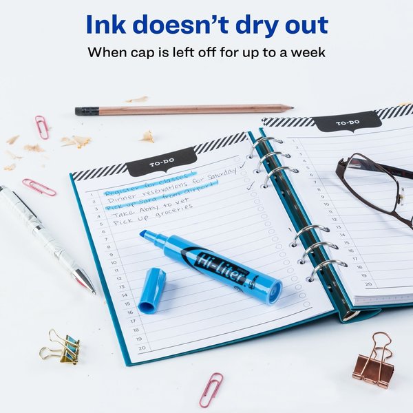 Desk-Style Highlighter, Light Blue, Smear Safe Nontoxic