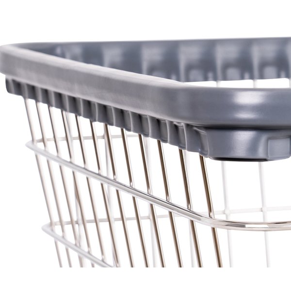 Wire Utility Cart with Single Pole Rack, 2.5 Bushel, Chrome
