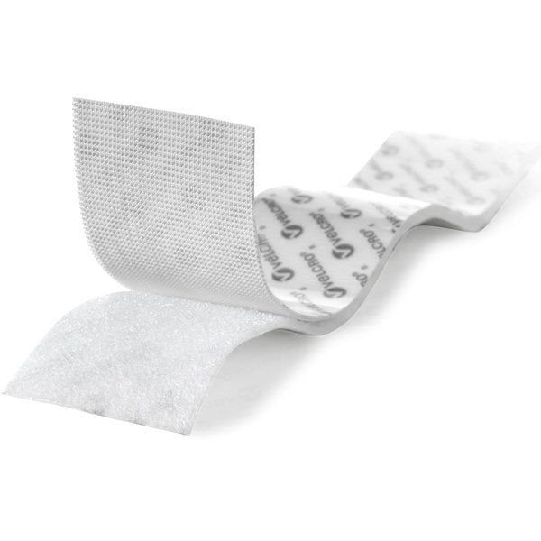 Reclosable Fastener, Rubber Adhesive, 15 ft, 2 in Wd, White