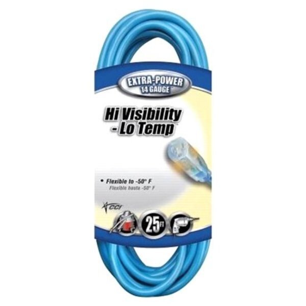 Extension Cord, 14 AWG, 125VAC, 25 ft. L