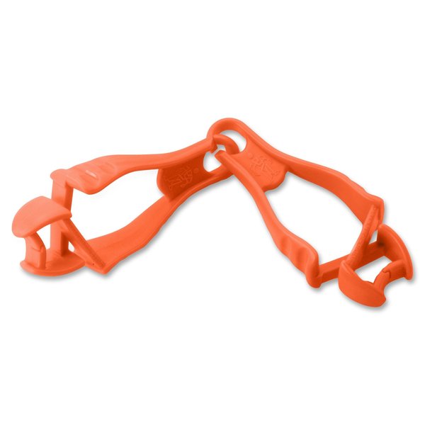 Glove Clip Holder, Dual Clips, Squids 3400 Series, Holds Gloves & Gear, Orange