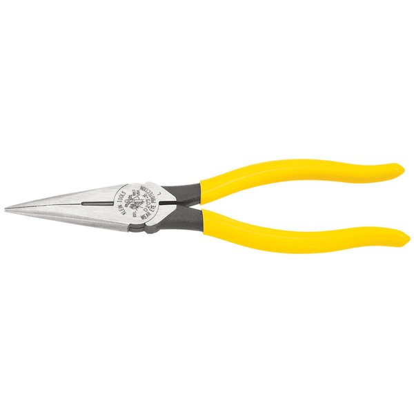 8 7/16 in D203 Needle Nose Plier, Side Cutter Plastic Dipped Handle