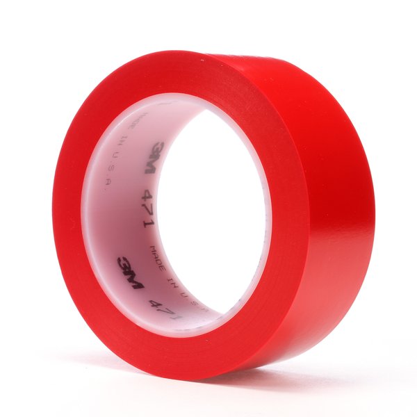 Vinyl Tape, 471, Red, 1-1/2In X 36Yd