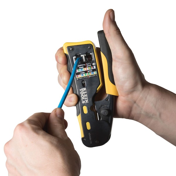 Ratcheting Cable Crimper / Stripper / Cutter, for Pass-Thruâ¢